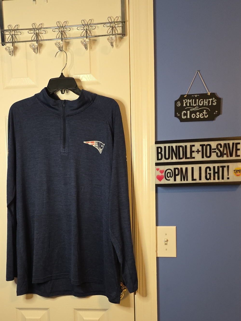 Under Armour NFL Combine Authentic Navy 1/4 Zip Pullover Jacket 2XL Patriots